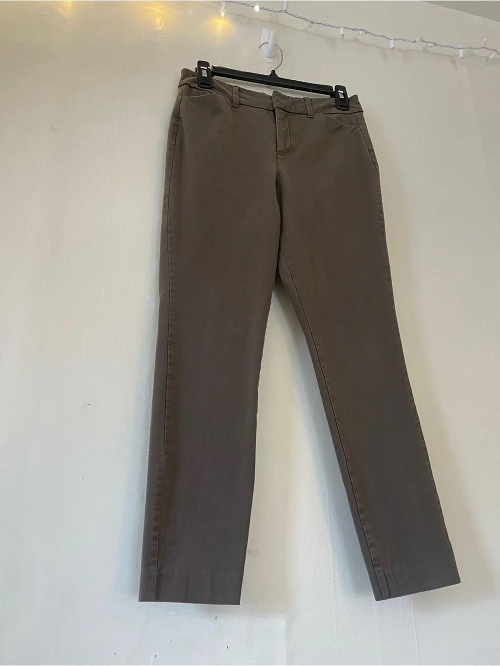 Old Navy Pixie Skinny Trouser Slim Straight Ankle Brown Office Work Mid Rise - Picture 14 of 15